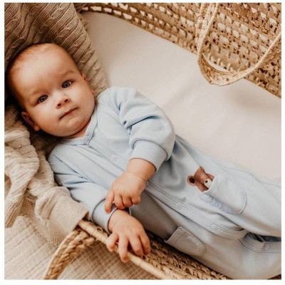 Eevi C&B overal modrý s kapsou s motivem medvídka