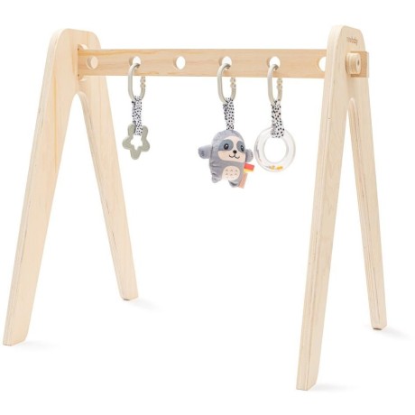 Dětská edukační dřevěná hrazdička s hračkami New Baby
