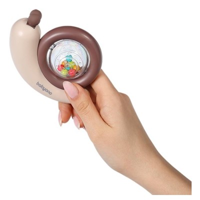 Chrastítko pro miminko Šnek, hnědý, béžový, BabyOno