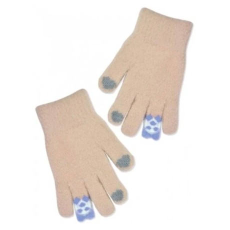 Dívčí zimní, prstové rukavice, béžové