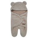 Chlupáčková zavinovačka s kapucí a nožičkama, Medvídek, béžová