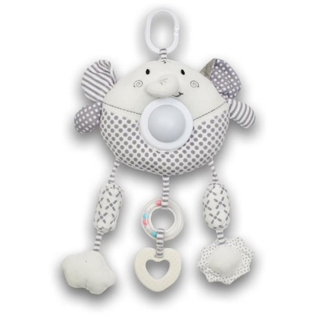 Plyšová závěsná hračka slon se světlem a hudbou