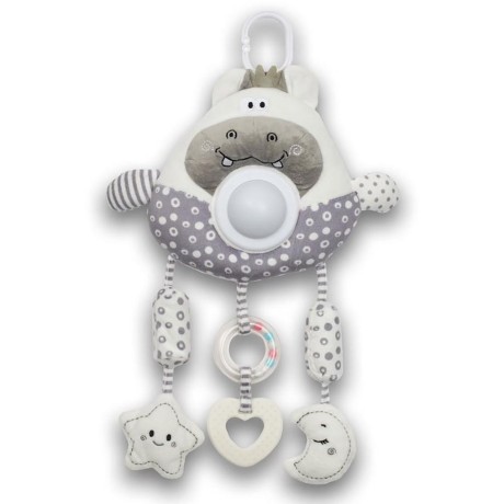 Plyšová závěsná hračka hippo se světlem a hudbou