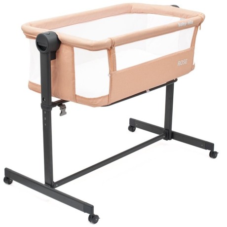 Přístavná postýlka Rose Baby Mix lososová