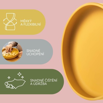 ZOPA Silikonový talířek, Mustard Yellow Mustard Yellow