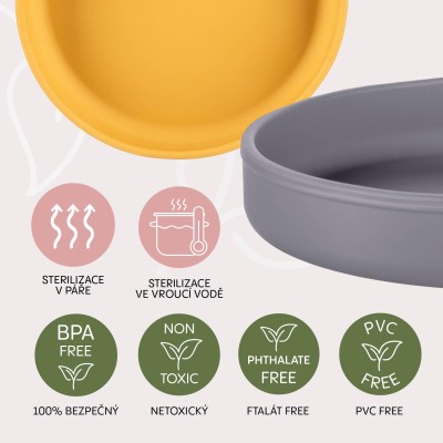 ZOPA Silikonový talířek, Mustard Yellow Mustard Yellow