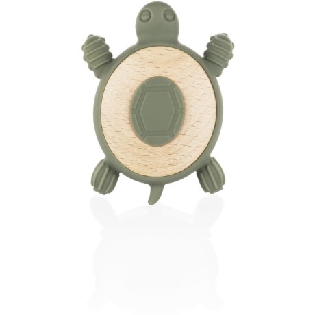 ZOPA Silikonové dřevěné kousátko Turtle, Forest Green Forest Green