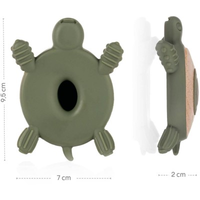 ZOPA Silikonové dřevěné kousátko Turtle, Mustard Yellow Mustard Yellow