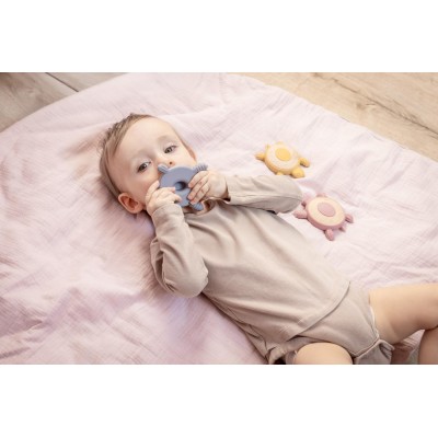 ZOPA Silikonové dřevěné kousátko Turtle, Mustard Yellow Mustard Yellow