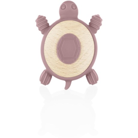 ZOPA Silikonové dřevěné kousátko Turtle, Old Pink Old Pink