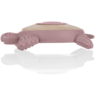ZOPA Silikonové dřevěné kousátko Turtle, Old Pink Old Pink