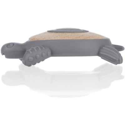 ZOPA Silikonové dřevěné kousátko Turtle, Dove Grey Dove Grey