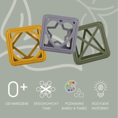 ZOPA Silikonové kousátko Square, Old Pink Old Pink