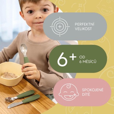 ZOPA Silikonový dětský příbor, Forest Green Forest Green