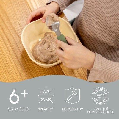 ZOPA Silikonový dětský příbor, Forest Green Forest Green