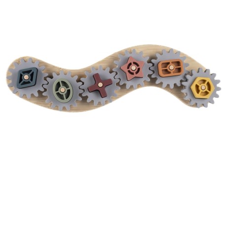 ZOPA Silikonová bambusová skládačka ozubená kolečka, Multicolor Multicolor