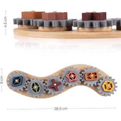 ZOPA Silikonová bambusová skládačka ozubená kolečka, Multicolor Multicolor