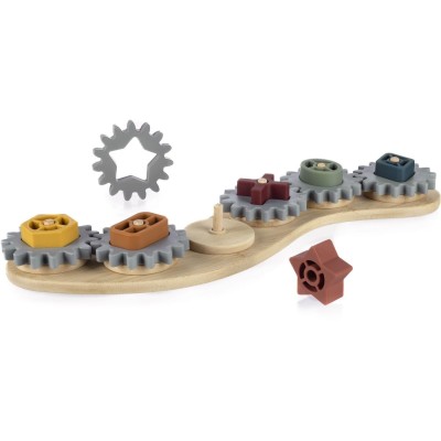 ZOPA Silikonová bambusová skládačka ozubená kolečka, Multicolor Multicolor