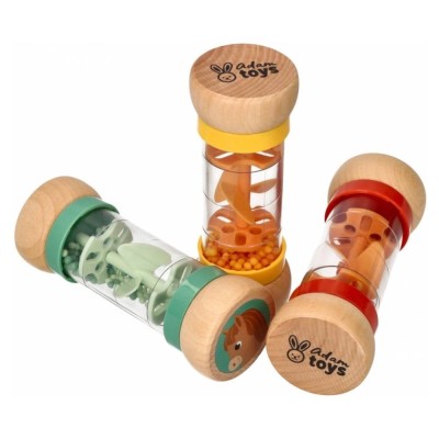 Dřevěné chrastítko/dešťová sprcha s kuličkama, Koník - mátové