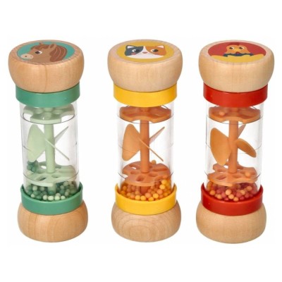 Dřevěné chrastítko/dešťová sprcha s kuličkama, Koník - mátové