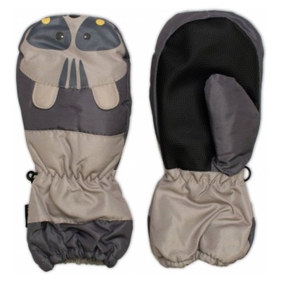 Dětské zimní, nepromokavé palčáky, Mýval, béžové/šedé