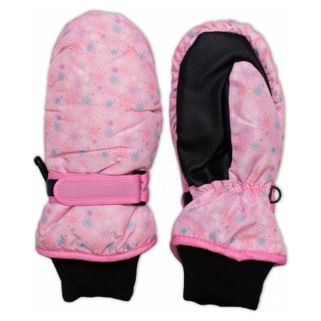 Dětské zimní, nepromokavé palčáky, Vločka, růžové