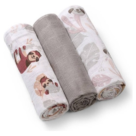 Mušelínové - super měkké plenky, 3ks, Lemur - šedé