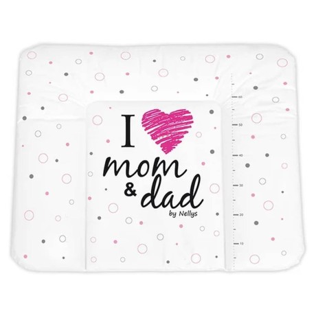 NELLYS Přebalovací podložka měkká, I LOVE pink, 85 x 72 cm