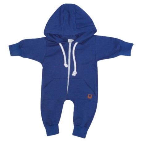 Z&Z Dětský teplákový overálek s kapucí, tm. modrý