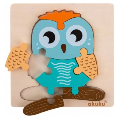 Edukační dřevěnná vkládačka - Sova