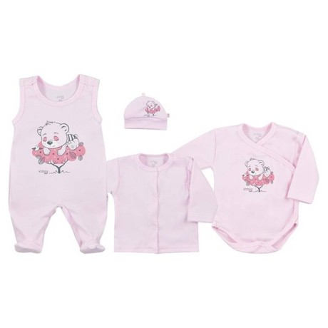 4-dílná kojenecká souprava Koala Sleeping Bear růžová