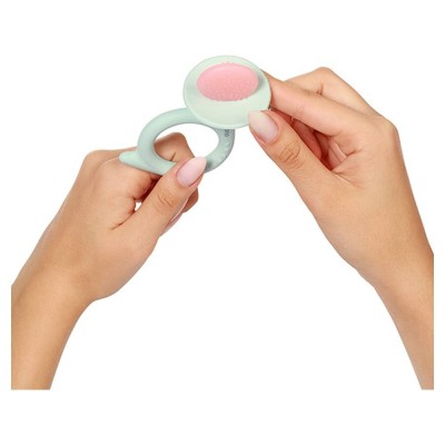 Silikonové kousátko Snail, mátová/růžová