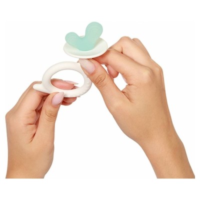 Silikonové kousátko Snail, bílá/mátová