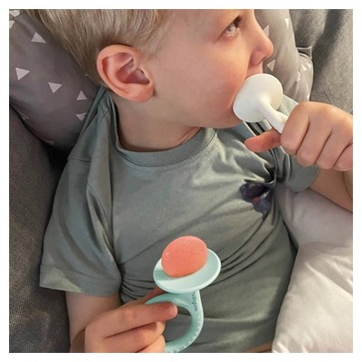 Silikonové kousátko Snail, bílá/mátová