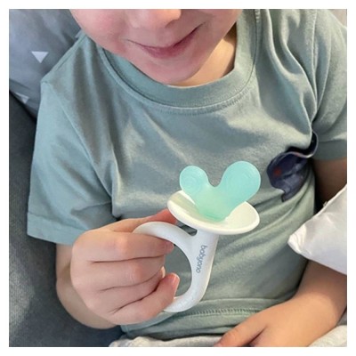 Silikonové kousátko Snail, bílá/mátová