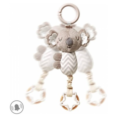 Závěsná plyšová hračka s rolničkou Koala Coco, šedá
