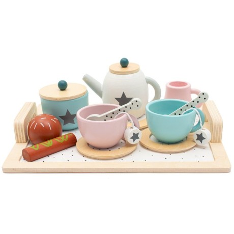 Dětský dřevěný čajový set Montessori Baby Mix