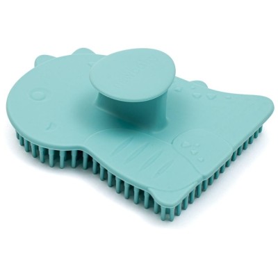 Dětský silikonový Koupelový kartáč New Baby modrý
