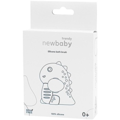 Dětský silikonový Koupelový kartáč New Baby modrý