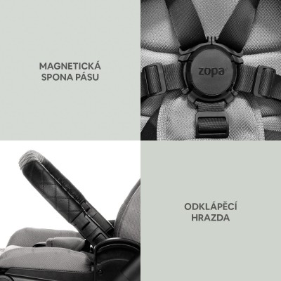 ZOPA Set Move Cross 3 + hluboká korba Move XL 3 + adaptéry, Boss Grey Boss Grey