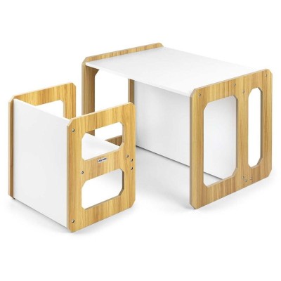 Sada nábytku Milly Mally Stella 3v1 stůl a židle Natural