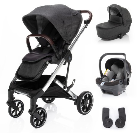 ZOPA Set kočárek Quest+ korba+ adaptéry+ autosedačka, Vulcan Black/Silver Vulcan Black/Silver