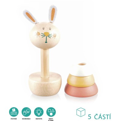 ZOPA Dřevěné nasazovací zvířátko, Rabbit Rabbit