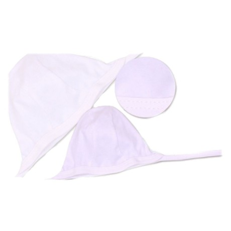 8596309066158_Novorozenecká čepička na zavazování - bílá