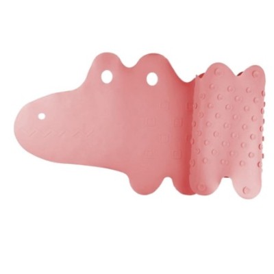 Protiskluzová podložka do vany Krokodýl 33x90 cm, růžová