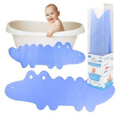 Protiskluzová podložka do vany Krokodýl 33x90 cm, modrá