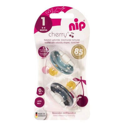 NIP CHERRY šidítko kaučuk,0-6m,2ks,blue/dark blue