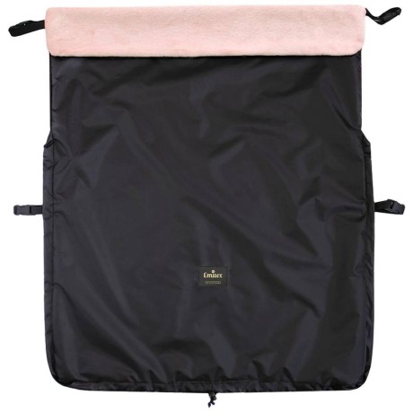 Nepadací deka černá + velvet světle růžová