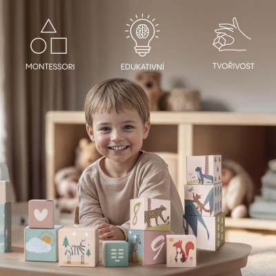 ZOPA Dětské stohovací kostky kartonové 10ks