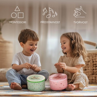 ZOPA Dřevěný dětský bubínek, Mint Mint